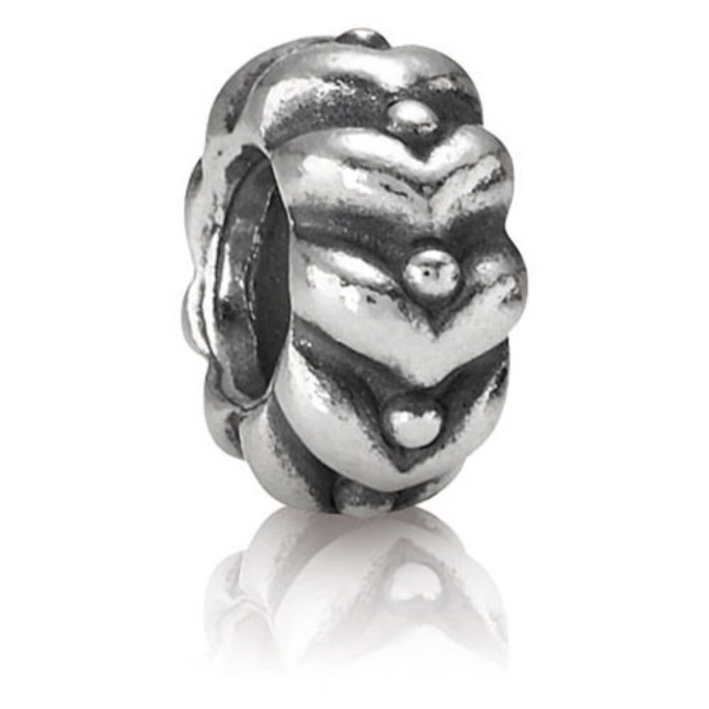 PANDORA Heart Beats Spacer Authentic Sterling Silver Charm Love Romance LIfe